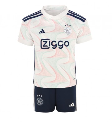 Ajax Koszulka Wyjazdowych Dziecięca 2023-24 Krótki Rękaw (+ Krótkie spodenki)